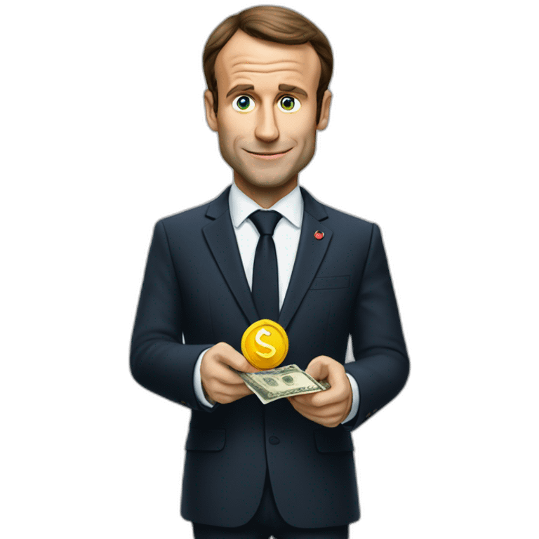 macron taking money emoji