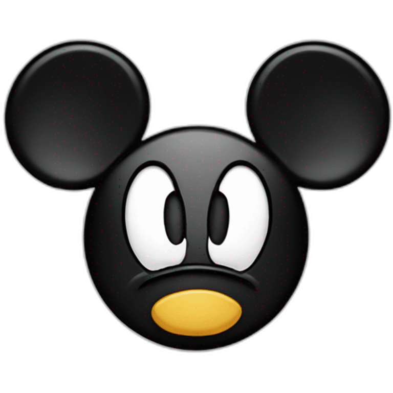 Mickey Mouse with an angry face emoji