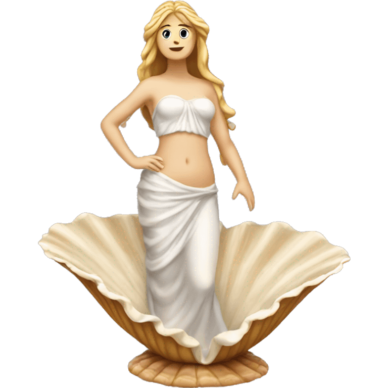 Aphrodite standing on shell emoji