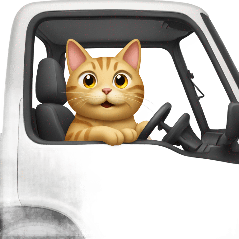 Cat driving a truck emoji