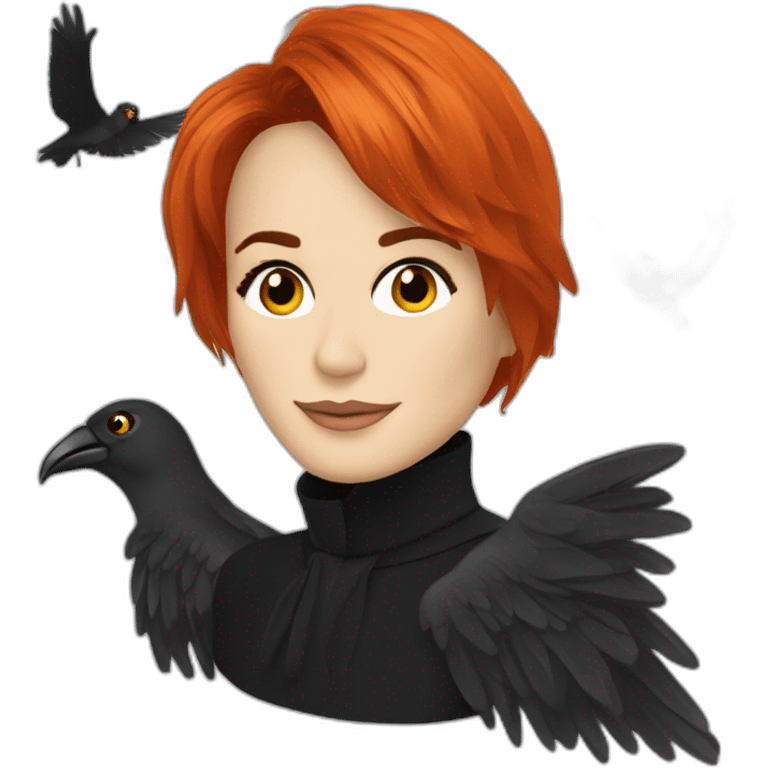 Mylène Farmer avec des ailes de corbeau emoji