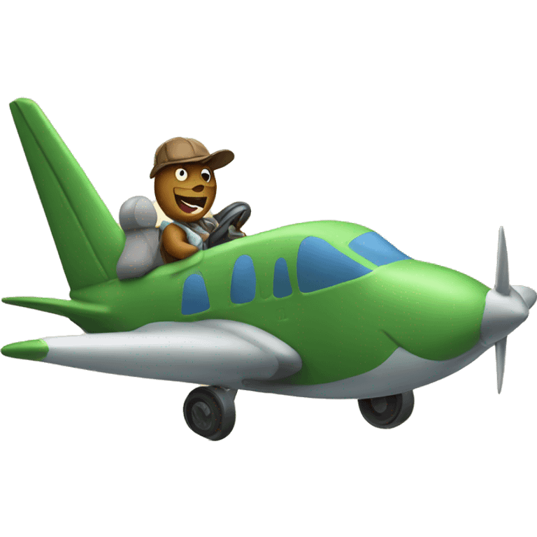 Dinosaur driving plane emoji