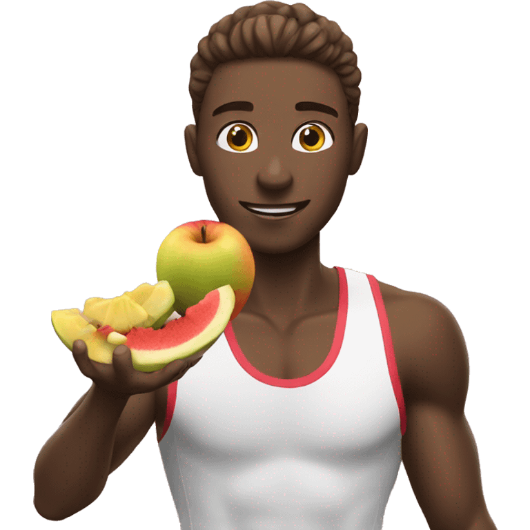 athlete eating fruit emoji