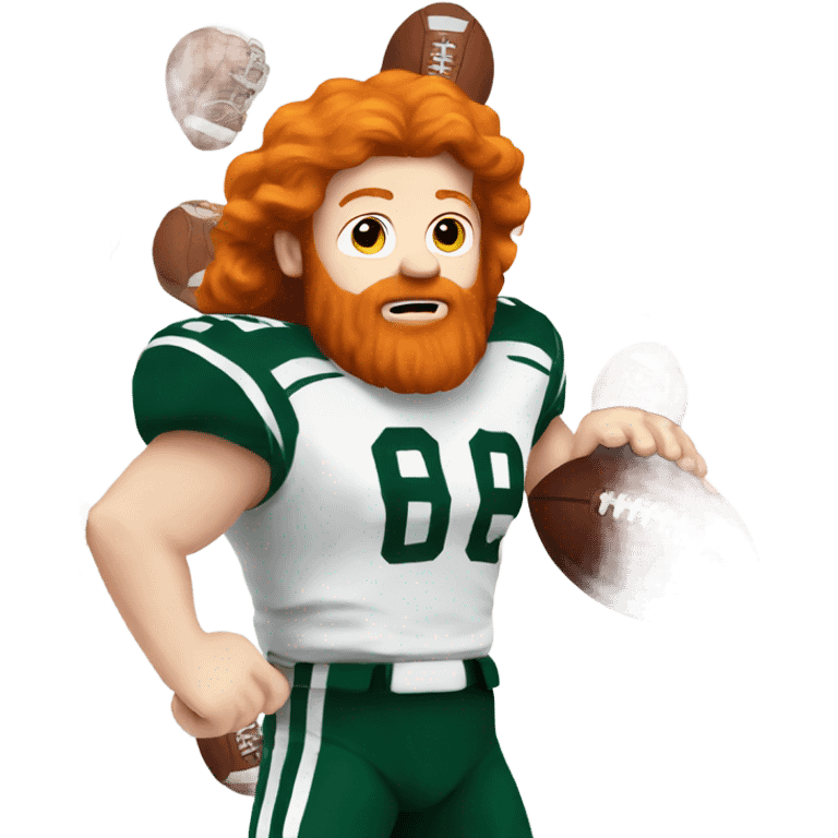 Ginger jesus playing American football  emoji