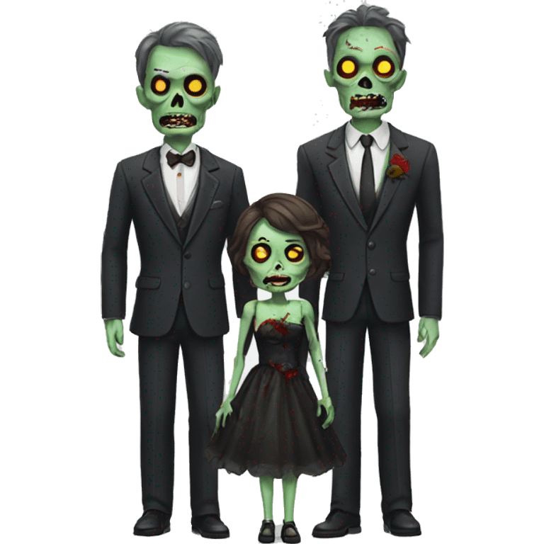 zombie family wearing formal outfits emoji