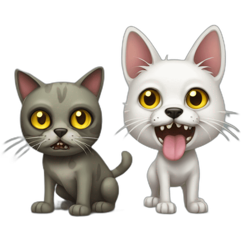 Zombie cat and dog emoji