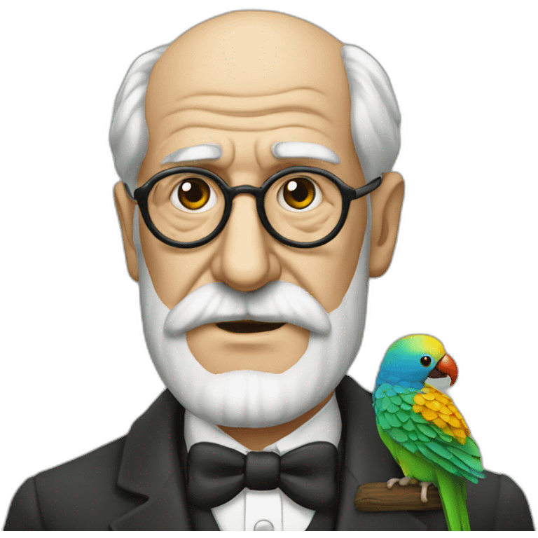 Freud with parrot emoji