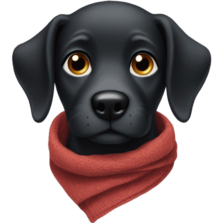 black dog with scarf emoji