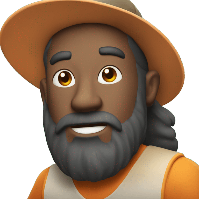 Dark orange bearded guy playing frisbee golf emoji