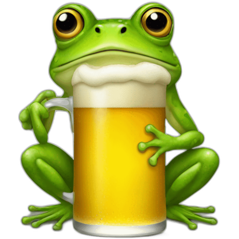 frog with a beer emoji