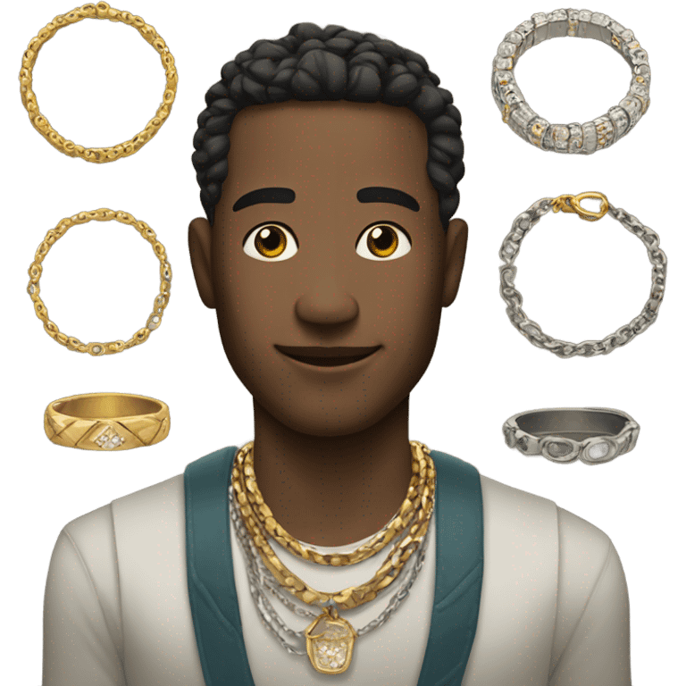 male portrait with jewelry emoji