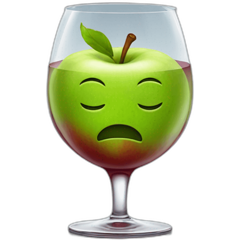 apple in a wine glass emoji