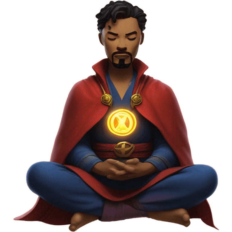 Dr. Strange meditating while levitating emoji