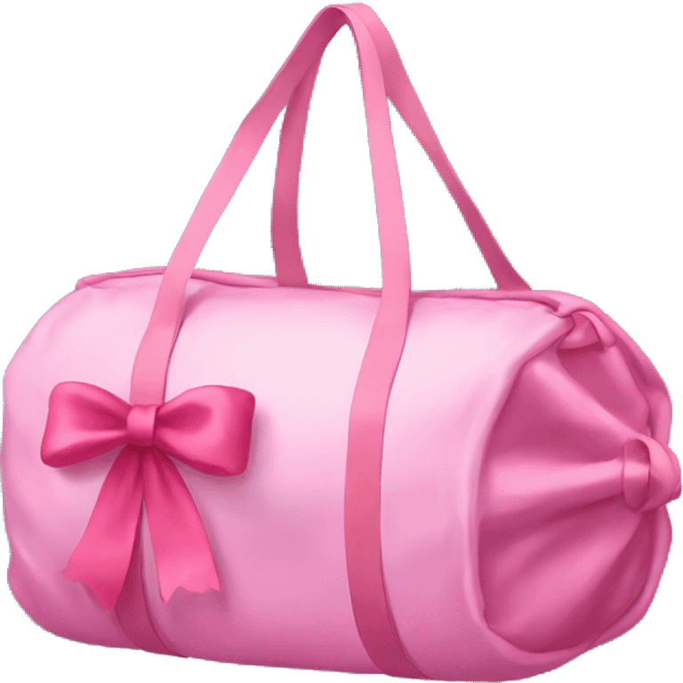 Gym bag with pink bow emoji