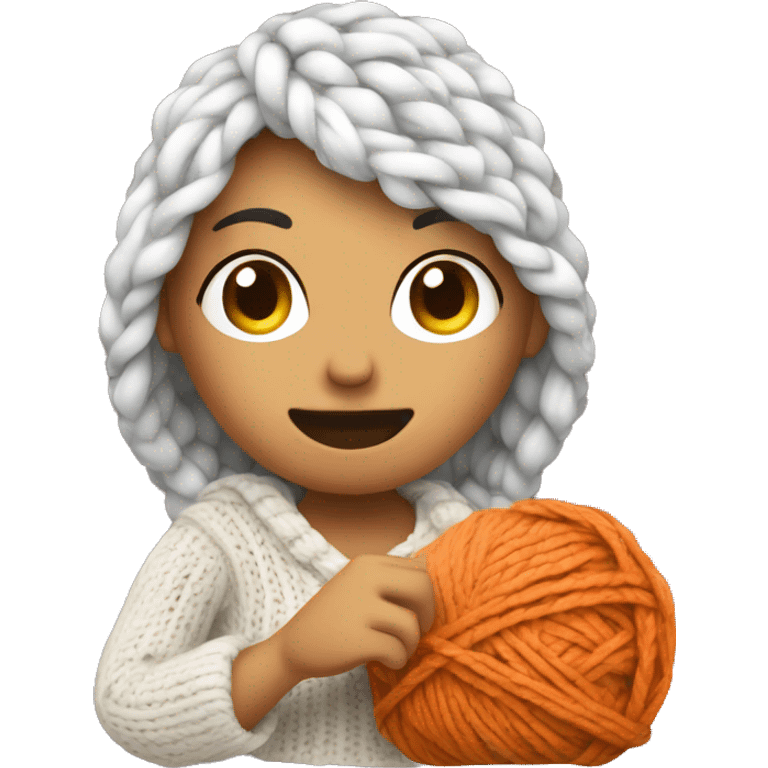 women is knitting emoji