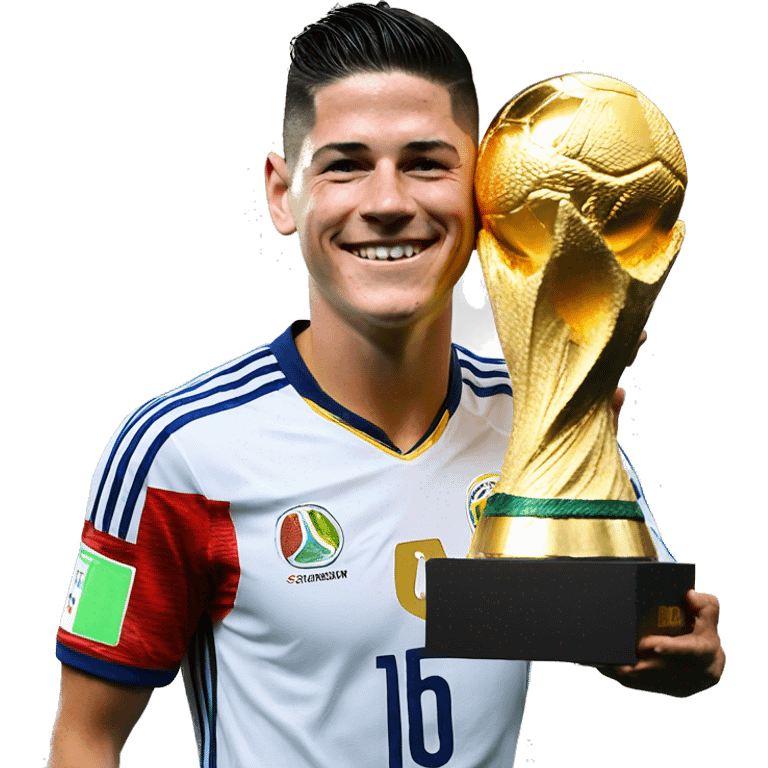 James Rodriguez with the fifa world cup trophee emoji