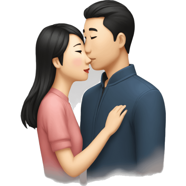 Chinese couple kissing emoji