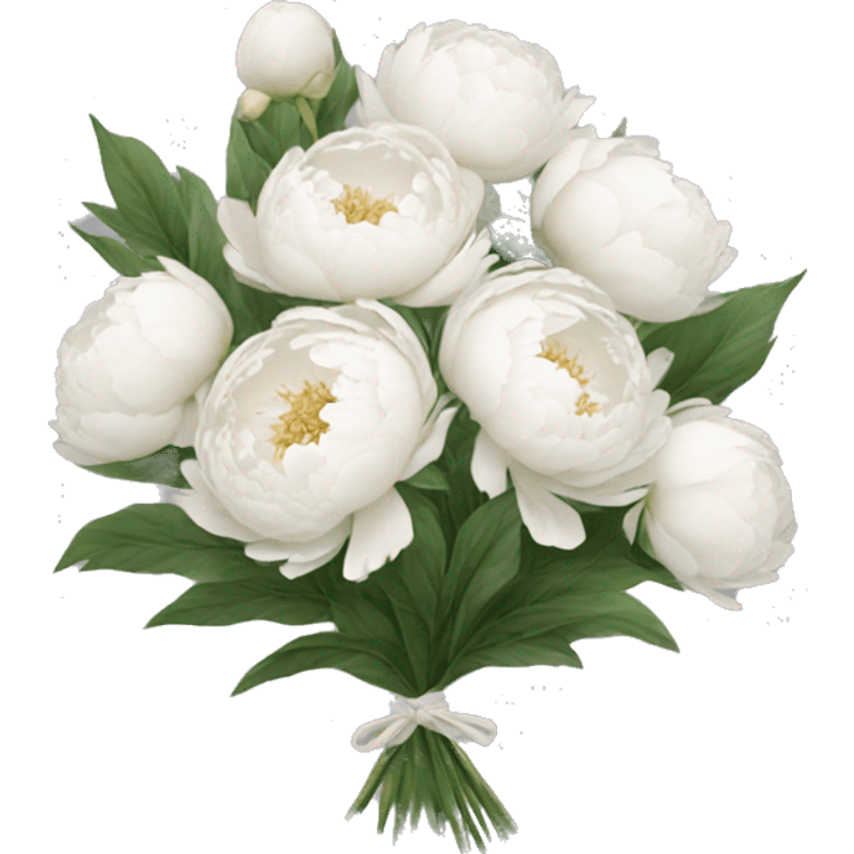 White peonies bouquet  emoji