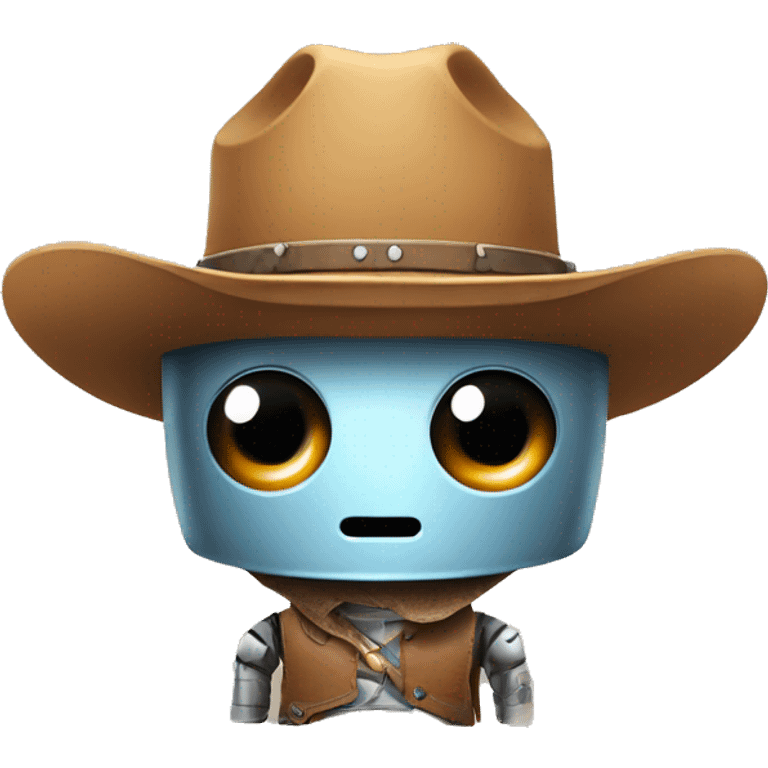 cute robot with a cowboy hat emoji