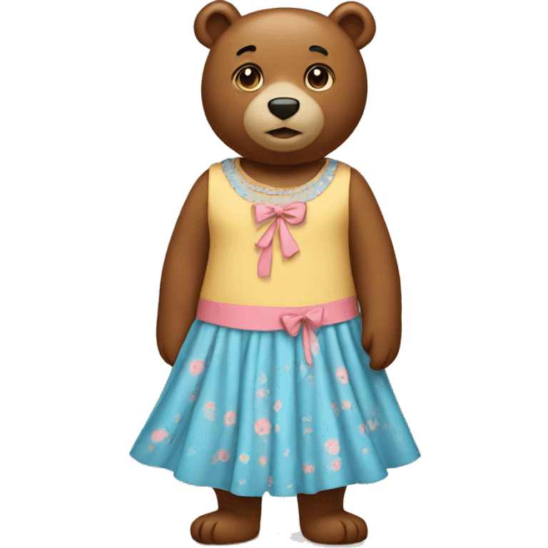 bear wearing a dress emoji