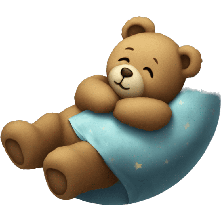 Teddy bear sleeping on the moon emoji