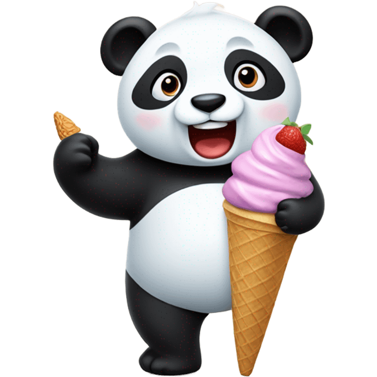 Panda eating ice cream emoji