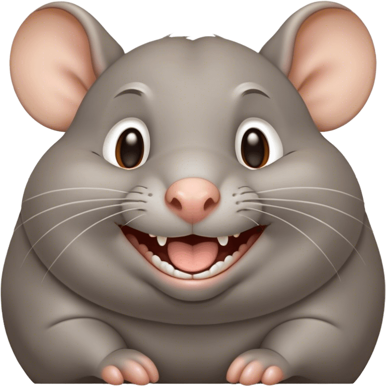 Gray fat rat that’s laughing really hard emoji