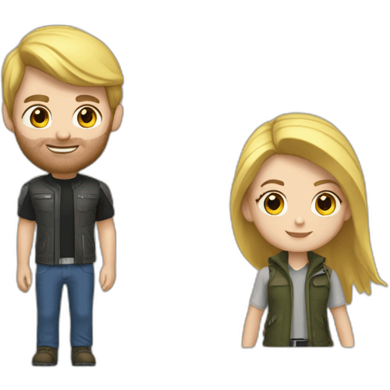 White Girl and white guy on a MT09 emoji