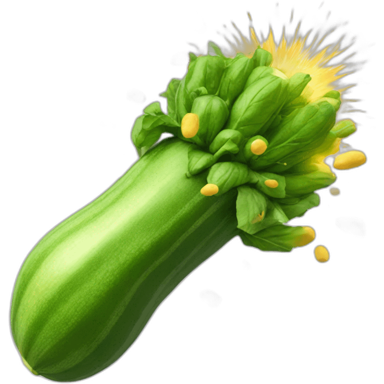 Zucchini exploding towards the sky emoji