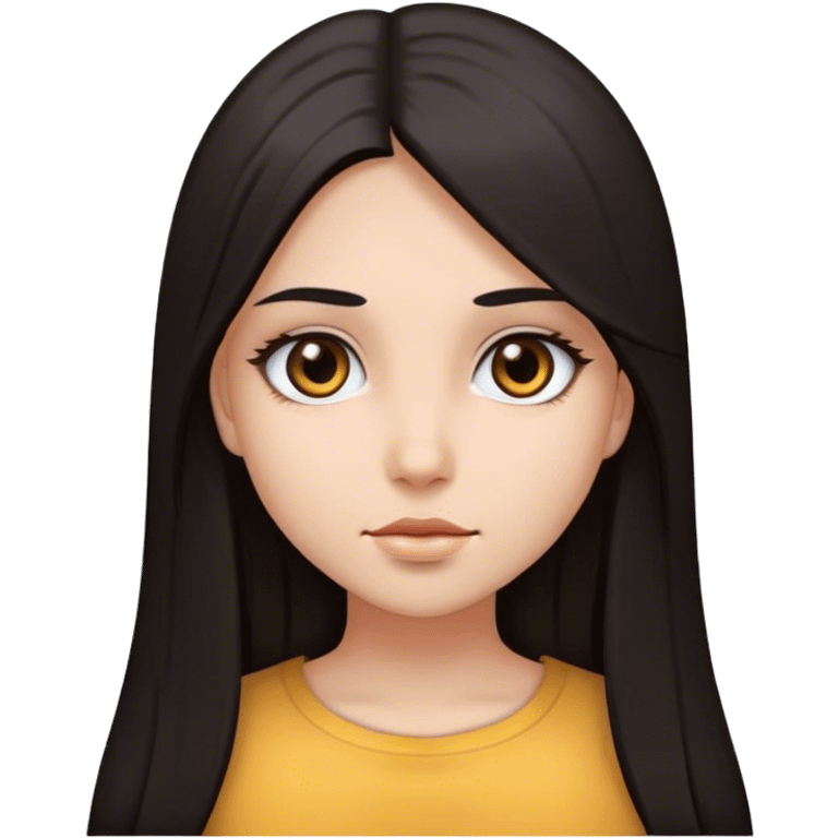 girl with long straight dark hair and dark eyes emoji