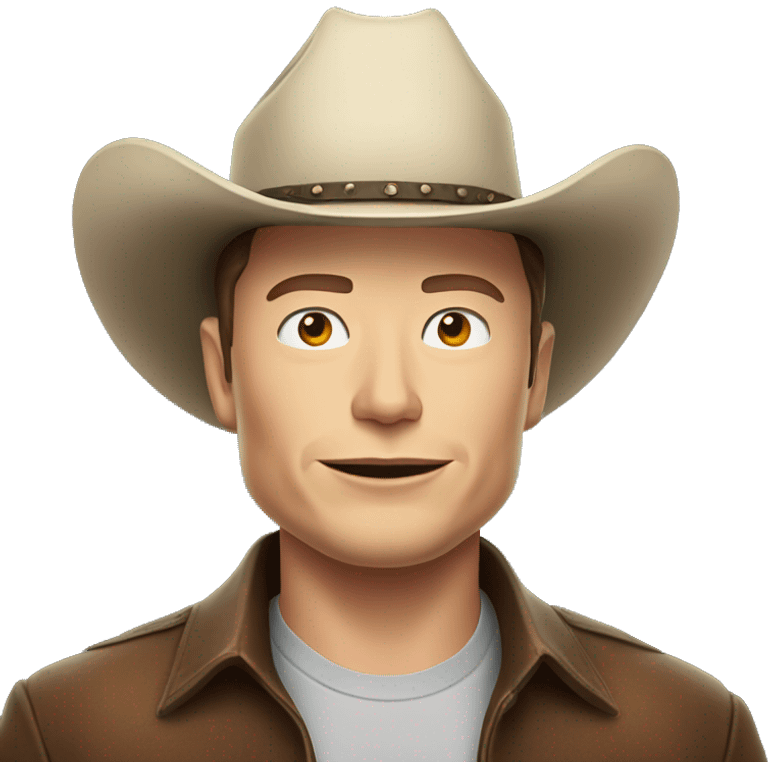 Elon musk with a cowboy hat emoji