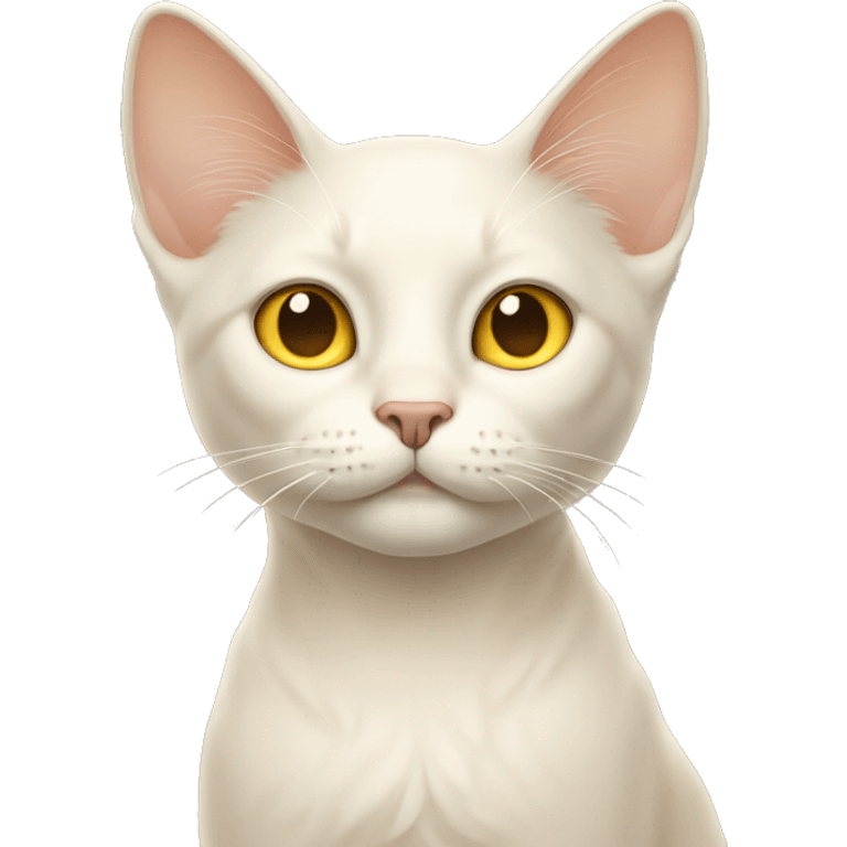 Cream colored cat with yellow eyes emoji