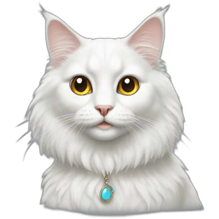 White hairy van turkish cat emoji