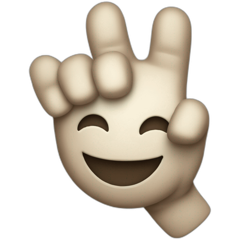 smile face with rocker hand emoji