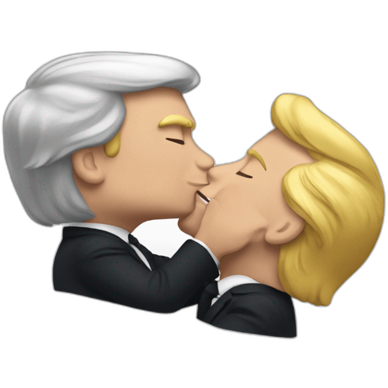 Macron kiss trump emoji