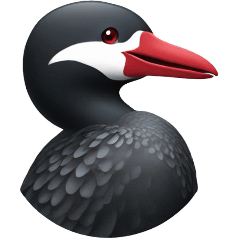 a minnesota loon with red eyes emoji