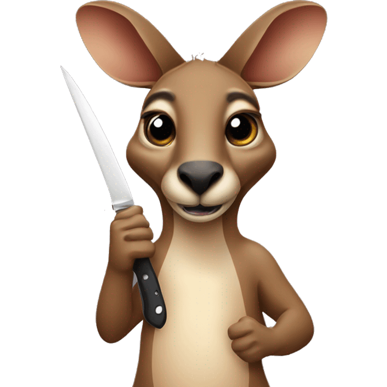 Kangaroo holding a knife  emoji