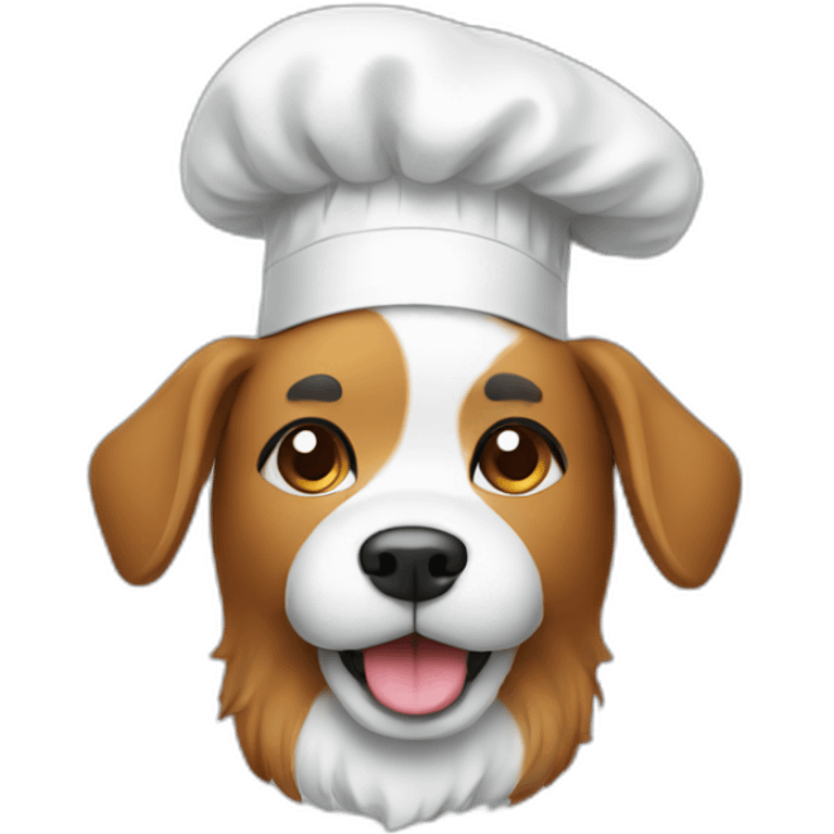 Cute dog with beard and a chef hat emoji