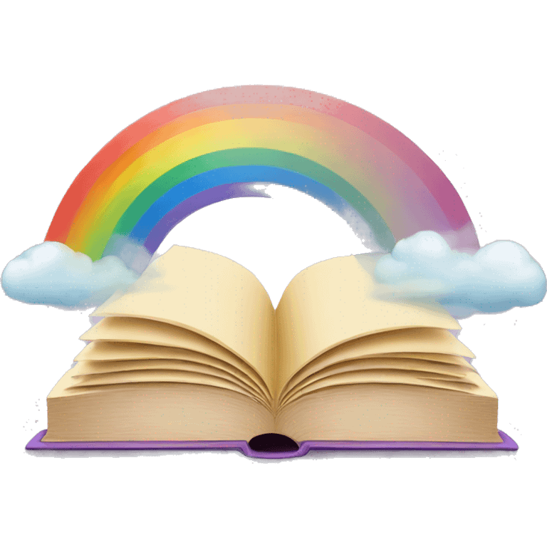 Open book with rainbow emoji