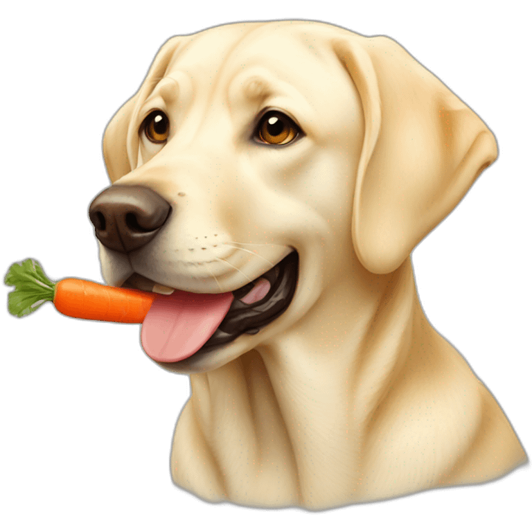 pale yellow labrador eating a carrot emoji