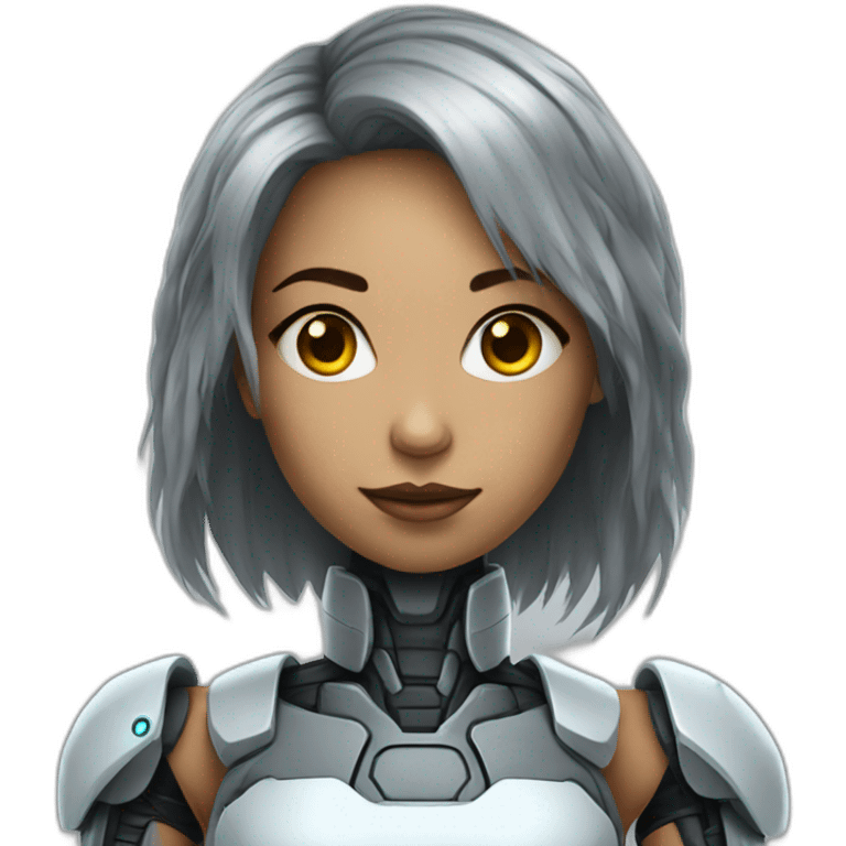 Cyborg girl emoji