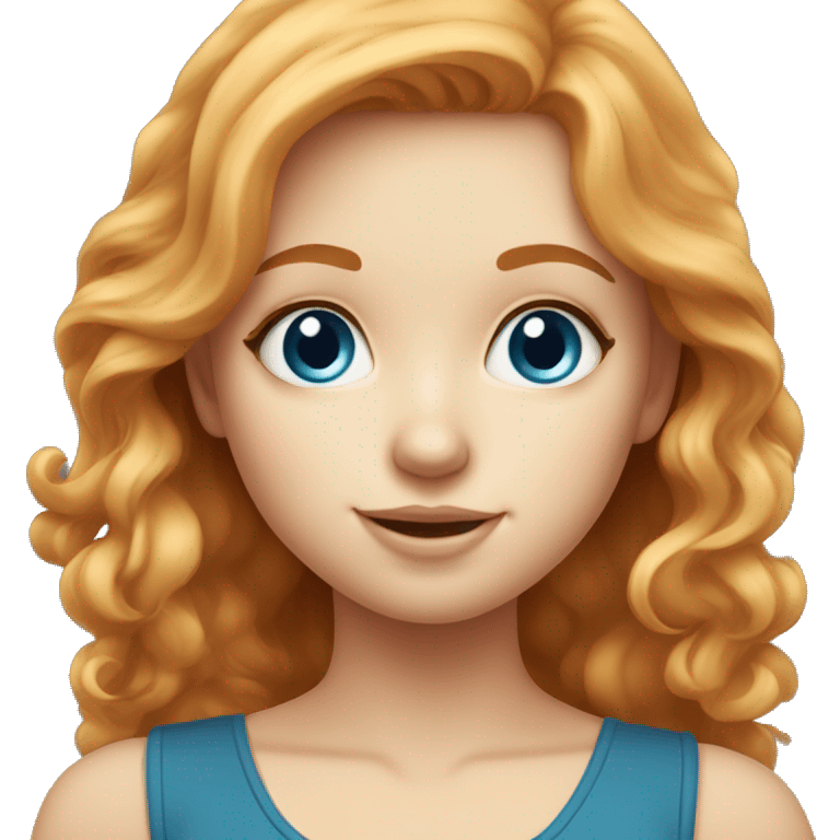 Cute Strawberry blonde blue eyed girl emoji