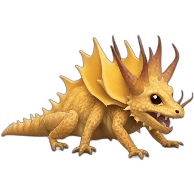 Yellow thorny devil side emoji