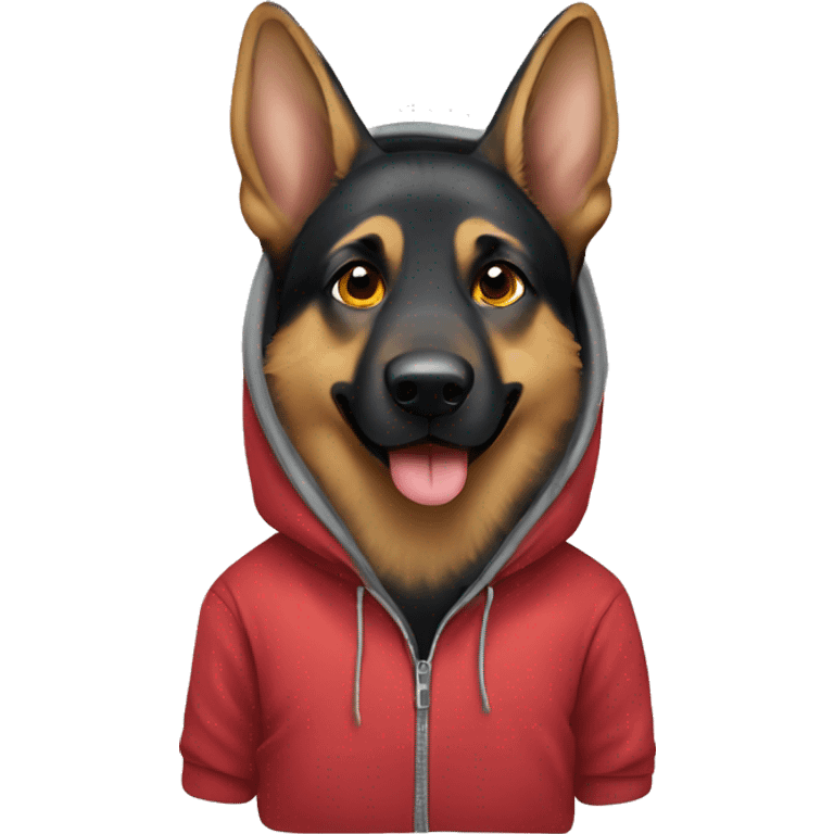 german shepherd wearing a hoodie emoji