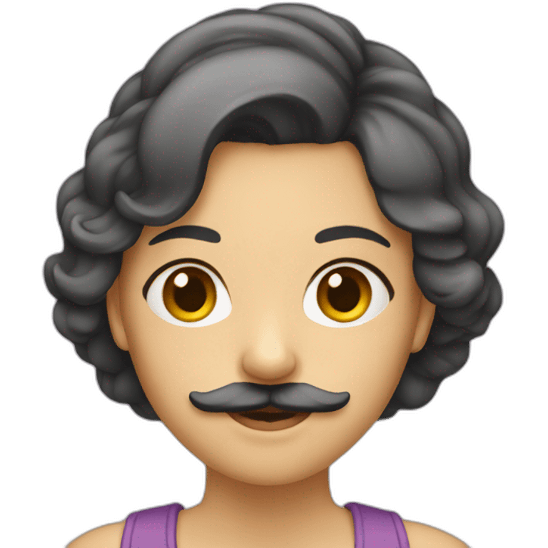 Femme avec moustache emoji