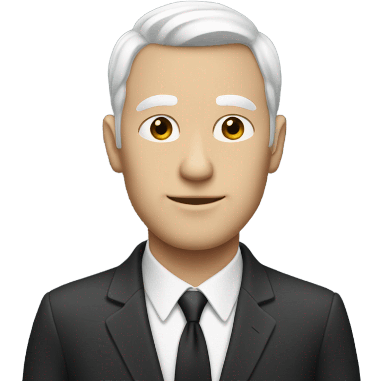  Tall completely White man with no face in a suit emoji