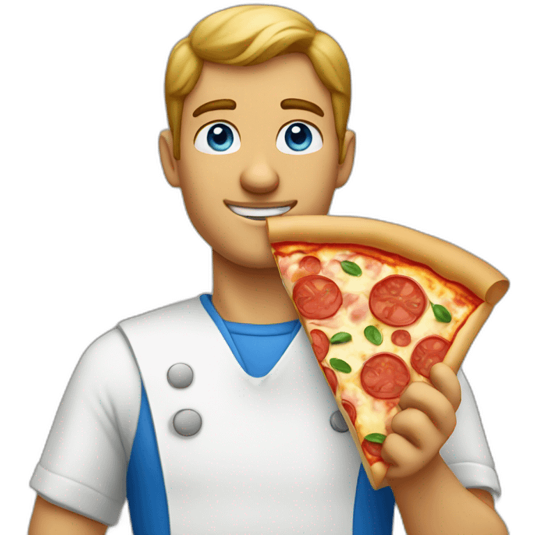 blue eyes man making pizza emoji