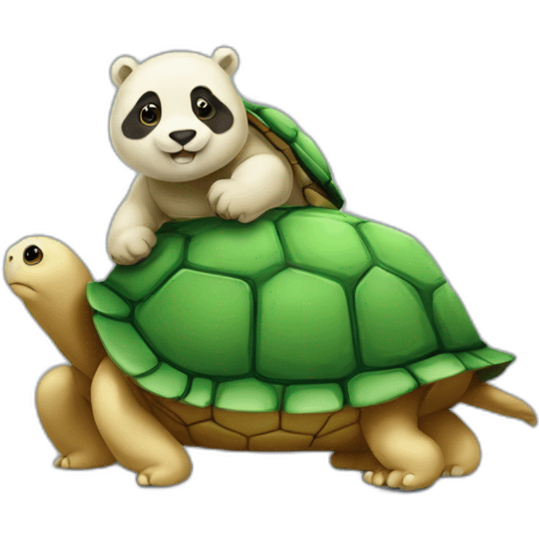 Tortue sur panda emoji