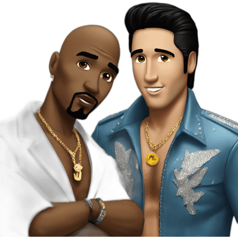 Elvis with 2pac emoji