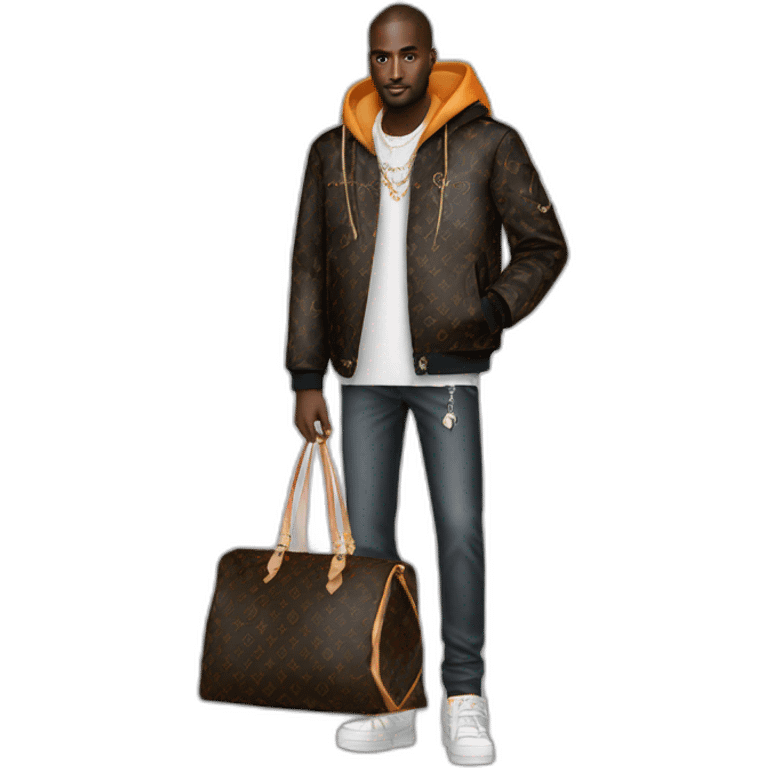 Virgil Abloh with louis Vuitton jacket emoji